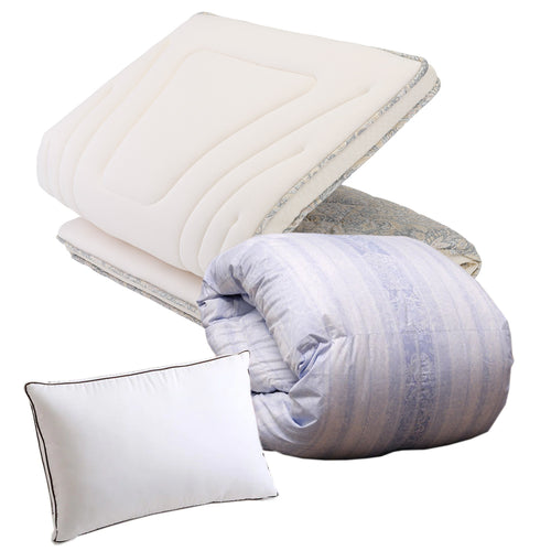 人気商品厳選ふとん3点セット(あったか羽毛布団・ボリューム敷きふとん・ふんわりまくら)